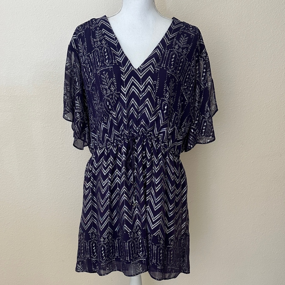 Free People Love Your Chaos Metallic Mini Dress